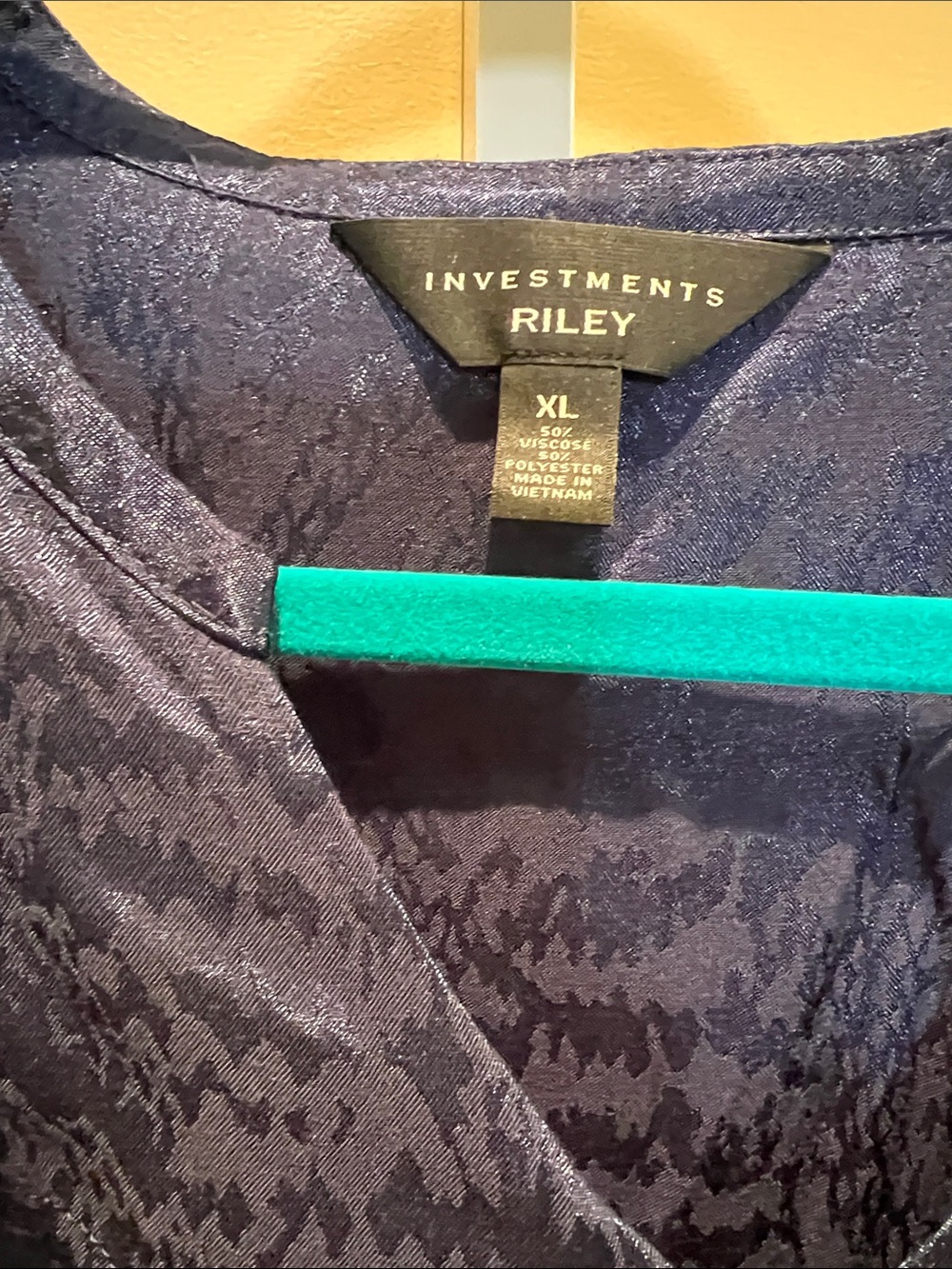 Investments Navy Ruffle-Front Blouse - Picture 2 of 3